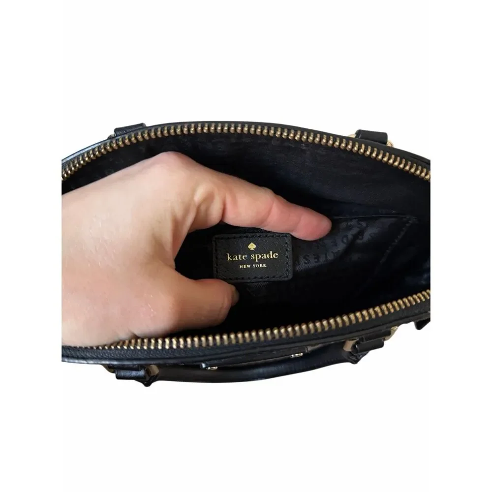 KATE SPADE CARLI LEATHER CROSSBODY MEDIUM‎ SATCHEL BLACK BAG